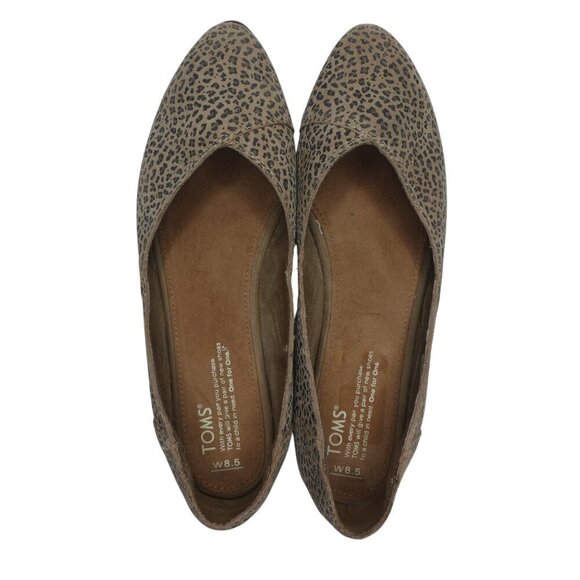 Toms Jutti Cheetah Print Leather Almond Toe Ballet Flats Womens 8.5 - Picture 7 of 13